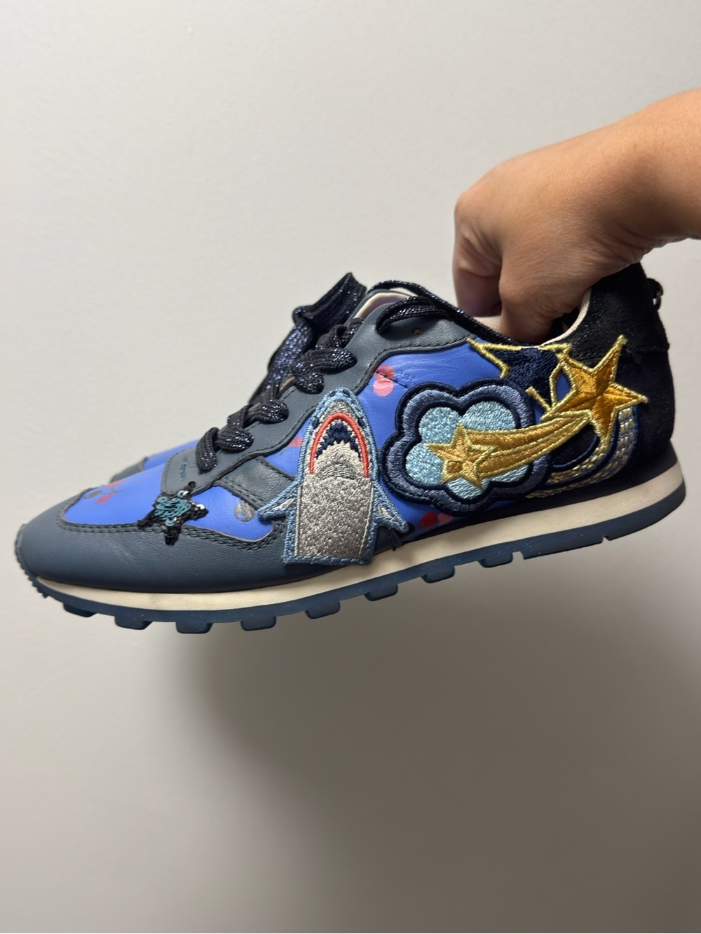 Coach Blue Shark & Star Patch Sneaker